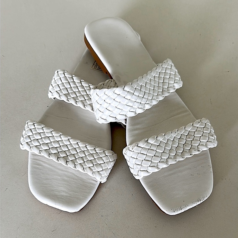 a new day White Braided Sandals